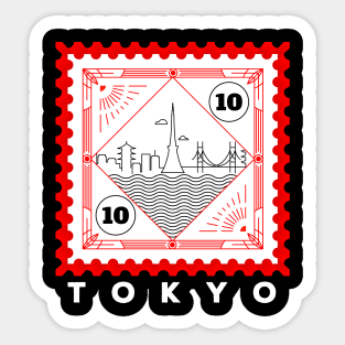 Tokyo Stamp Design Sticker